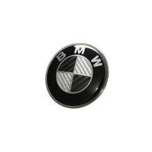 BMW Carbonfaser-Emblem für den Kofferraumdeckel, Schwarz, 74 mm