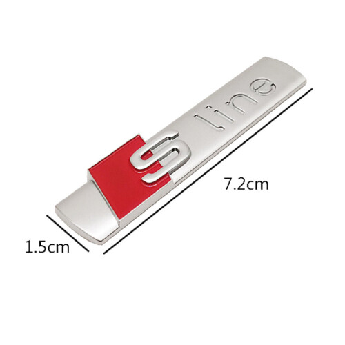 (Argento) 2 pezzi Emblema Audi S-Line 3D per parafango laterale per A3 A4 A5 A6 A7 Q5 TT 1