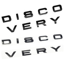 2 Set 3d Glossy Black Letter Discovery Car Rear Front Badge Emblem Decal Sticker-glossy Black