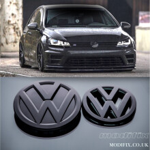 MODIFIX-CO-UK VW Golf MK7.5 Facelift 2017-2019 Stemma distintivo nero lucido anteriore e posteriore