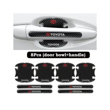 (For Toyota) 8x Car Door Handle Bowl Anti-Scratch Cover Carbon Fiber Guard Protector Stickers