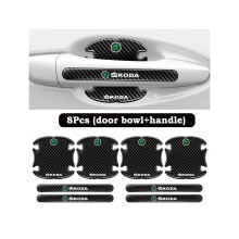 (Für Skoda) 8x Auto Türgriff Schüssel Anti-Kratz-Abdeckung Carbon Fiber Guard Protector Aufkleber