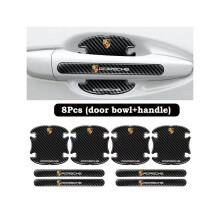 (Für Porsche) 8x Auto Türgriff Schüssel Anti-Kratz-Abdeckung Carbon Fiber Guard Protector Aufkleber