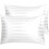 (Pillowcases Pair, White) Moonlight 4PC Satin Stripe Duvet Cover Set with Sheet & Pillowcases 5