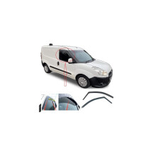 2x Tuulenohjaimet Yhteensopiva FIAT Doblo Work Up Pratico OPEL VAUXHALL Combo 2010 eteenpäin Tumma Smoke