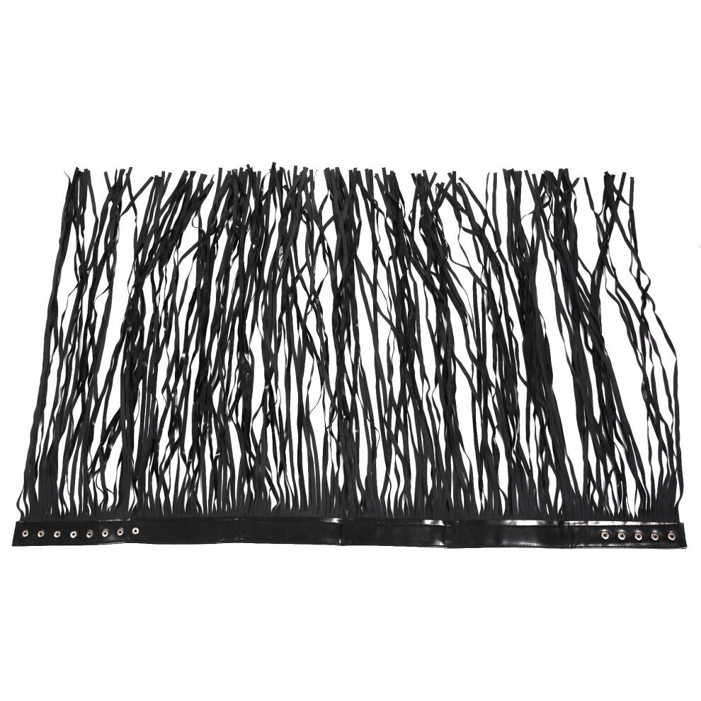 Jupe en cuir à franges pour femme, mode d'été, ajustée, PU, longue, ceinture, noire