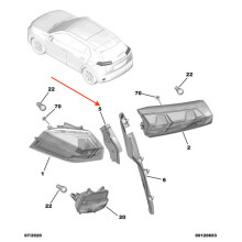 PEUGEOT 2008 Fanale posteriore sinistro 98288355XT NUOVO ORIGINALE