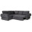 Horizon Corner Sofa Bed Grey Velour Fabric Full Back Cushions 3