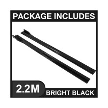 (2,2 m nero brillante) Paraurti con separatore labbro stile sportivo 8 pezzi 2 m/2,18 m estensione minigonne laterali