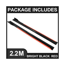(2,2 m, rosso nero) Paraurti con separatore labbro, stile sportivo, 8 pezzi, estensione minigonne laterali universali