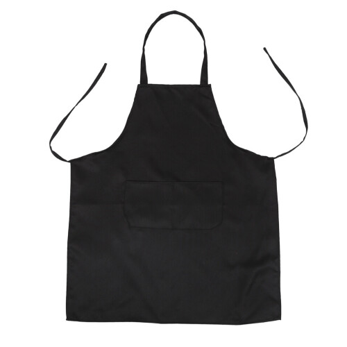 Unisex 2 Pocket Black Kitchen Apron Bib, One Size in Medium 1