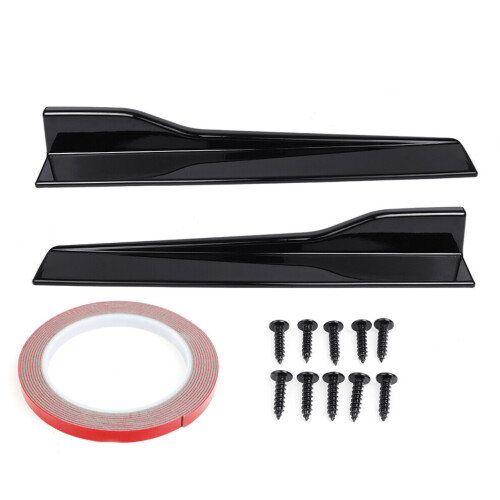 2 X Universal Car Glossy Black Side Skirt Rocker Splitters Canard Diffuser Winglet Wing 1