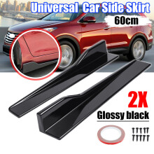 2 x Universele auto glanzend zwarte zijskirt rocker splitters canard diffuser winglet wing