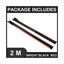 (2M Rosso Nero) Paraurti con separatore labbro Sport Style 8 pezzi 2 m/2,18 m estensione universale per minigonne