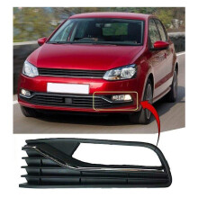 VW Polo 2014- 2017 Front Bumper Fog Grille With Chrome Moulding Passenger Side