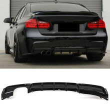 BMW 3er F30 F31 M Performance Style Heckdiffusor Doppelauspuff Schwarz glänzend