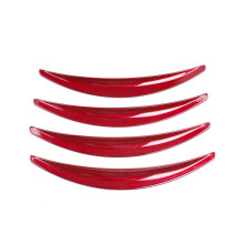 (Rojo) 4 piezas/juego de molduras para arco de ceja de rueda de coche, tira de guardabarros lateral para Tesla