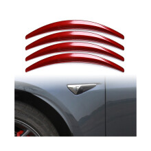 (Rood) Set van 4 autowiel wenkbrauwboog trim zijspatbordverbreders voor Tesla