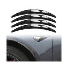(Glanzende koolstofvezel) 4 stuks/set auto wiel wenkbrauw boog trim zijspatbord flare strip voor Tesla