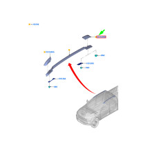 FORD RANGER T6 MK1 Dakdragerhoes Linksachter 2515536 NIEUW ORIGINEEL
