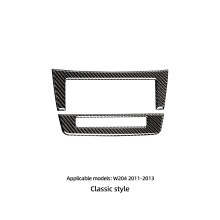Kohlefaser, kompatibel für Mercedes Benz W204 C-Klasse 2011–2013, 2 Stück, Mittelkonsole, CD-Panel, Zierrahmen,