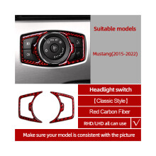 Kompatibel für kompatibel ford Mustang 2015-2022 Center Console Gear Shift Panel CD Aufkleber Carbon Fiber Trim