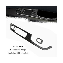 2 stücke Schwarz Schalter Abdeckung Trim Carbon Faser Tür Schalter Abdeckung Trim kompatibel für 3 Serie E92 Coupe
