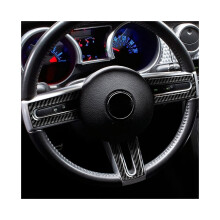 Carbonfaser-Auto-Lenkradabdeckung, Aufkleber, Zierleiste, kompatibel mit Ford Mustang 2005 2006 2007 2008