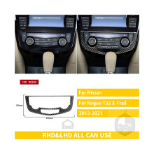 Kompatibel für Nissan X-Trail Rogue T32 2013-2021 Zubehör Carbon Fiber Innen Auto Klimaanlage Schlüssel Panel