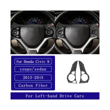 Kompatibel für Honda 9th Civic Coupe Sedan 2013-2015 Echt Carbon Fiber Lenkrad Panel Set Trim Abdeckung Zubehör