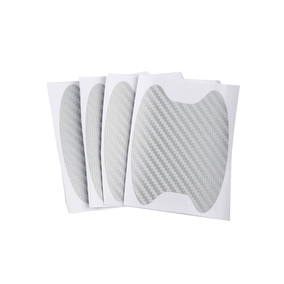 Lot de 4 autocollants de portière de voiture en fibre de carbone, résistants aux rayures, film de protection pour