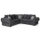 Horizon Corner Sofa Bed Grey Velour Fabric Scatter Back Cushions 1