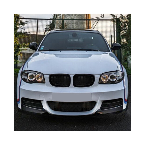 Für - 1er E82 E88 2008-2013 Frontstoßstange Lippe Winkel Diffusor Splitter Spoiler Protector Hellschwarz 2