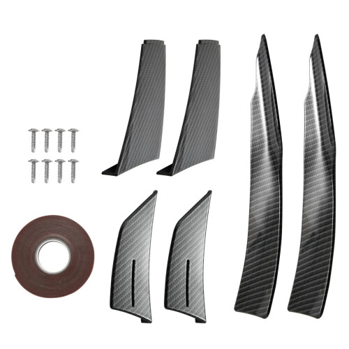 Universal-Carbonfaser-Look Auto Frontstoßstange Lip Splitter Flossen Körper Canards Diffusor Spoiler für -