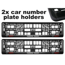 2 x Doming CAR Kentekenplaat Omrandingshouder Frames BEST FIT HAMBURG voor SEAT