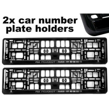 2 x Doming CAR Kentekenplaat Omlijsting Houder Frames BESTE PASVORM voor PEUGEOT