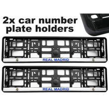 2 x Doming CAR Kentekenplaat Omring Houder Frames voor REAL MADRID FANS