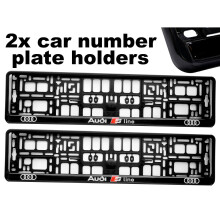 2 x Doming Auto-Nummernschild-Rahmen, beste Passform für Audi S Line