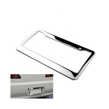 1PC Hochwertiger langlebiger Edelstahl Silber Metall Auto Nummernschild Rahmen Etikettenabdeckung mit Schraubverschluss