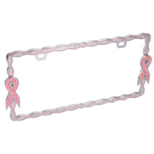 Moldura para placa de carro Bell Automotive 22-1-46450-8 com design de fita rosa universal para conscientização