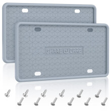 QiqaMole Pacote com 2 Molduras de Placa de Silicone Frente e Trás Capa para Placa de Licença Suporte