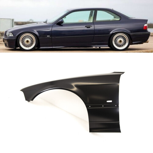 BMW 3 E36 Coupe / Cabriolet 1996-1998 Front Wing Primed Passenger Side With Small Indicator Hole 1