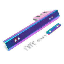 Suporte universal neo cromado para montagem de placa de carro e reposicionador de para-choque dianteiro