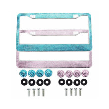 2 Molduras para placas de carro e caminhão com strass e cristais brilhantes totalmente pretos