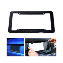 Suporte de carbono preto com parafusos, moldura de placa americana universal, acessório automotivo,