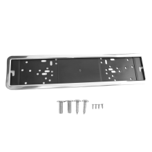 1 conjunto de moldura de placa de licença europeia alemã 8K de aço inoxidável (prata)