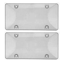 2 peças de protetor de placa de carro plana, transparente, fumê, moldura protetora