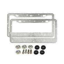 Moldura de placa de metal universal, etiqueta de cristal, strass, diamante, brilhante
