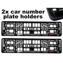 2 x Molduras de suporte para placa de carro Doming CAR Number Plate Surround MELHOR AJUSTE para SUBARU