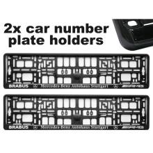 2 x Doming Auto-Nummernschild-Rahmen, beste Passform für Mercedes BRABUS